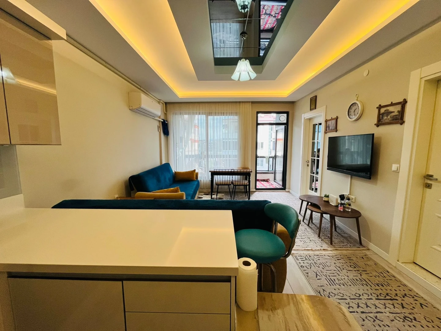 YÜKSELDEN "ÖN CEPHE ARA KAT" FULL EŞYALI KOMBİLİ LÜX 1+1 DAİRE