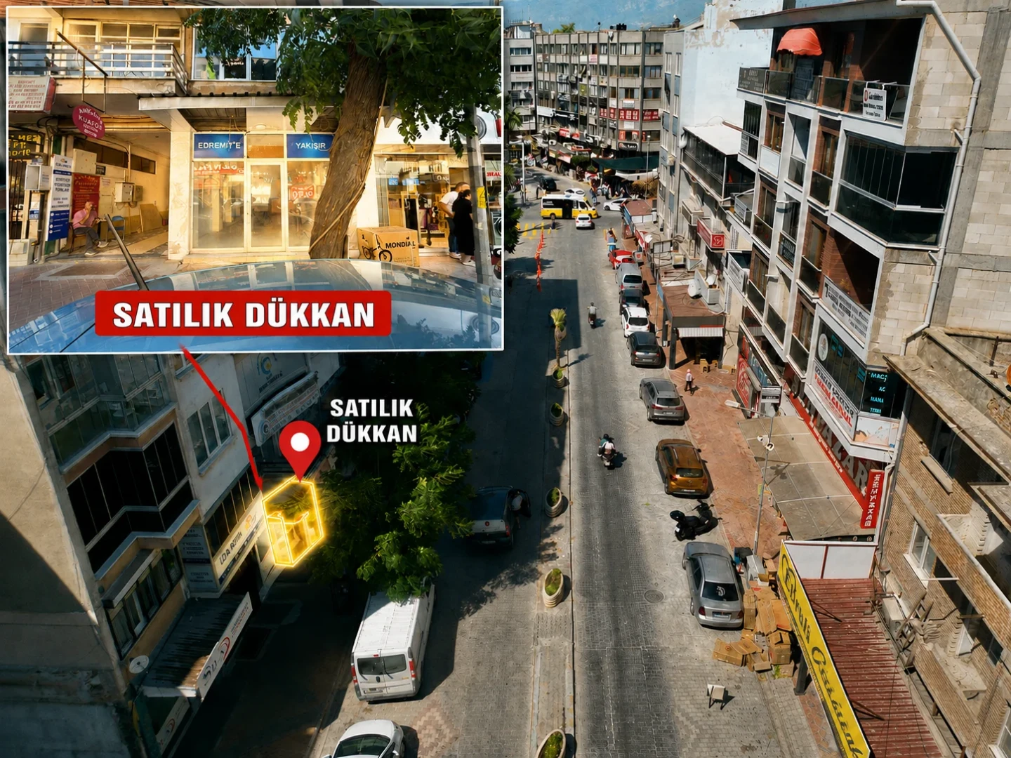 YÜKSELDEN EDREMT'TE ÇARŞININ KALBİNDE 65 M² PASAJ GİRİŞİ DÜKKAN